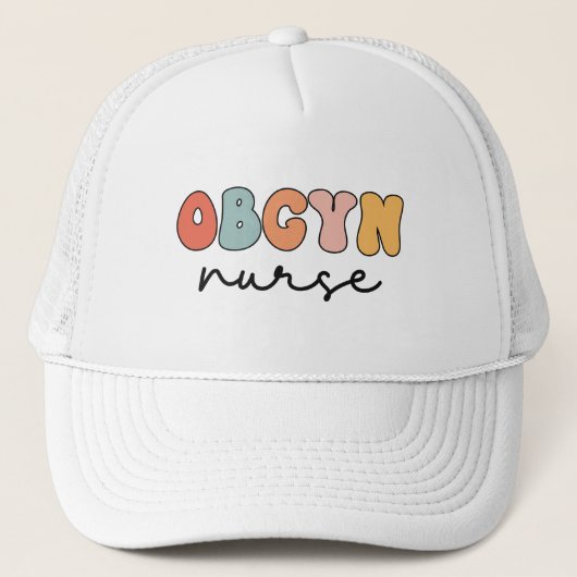 Retro OBGYN Nurse Truckerkappe (Vorderseite)