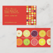 Retro Obstkarte, Himbeerhintergrund Visitenkarte (Vorne/Hinten)