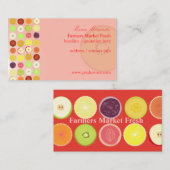 Retro Obstkarte, Himbeerhintergrund Visitenkarte (Vorne/Hinten)