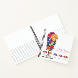 Retro Obstsalat personalisiertes Kochbuch Notizblock