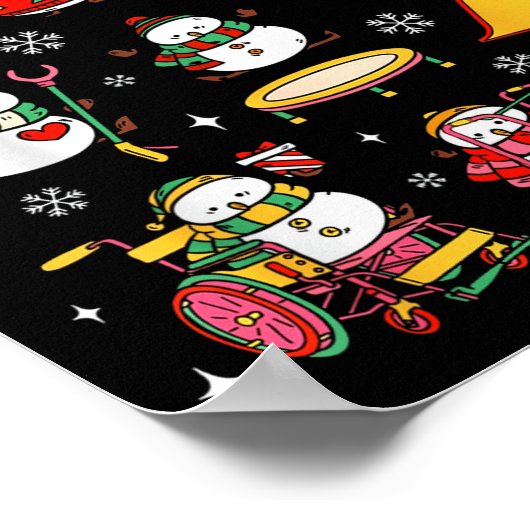 Retro Occupational Therapy Christmas Snowman Ot Ot Poster (Ecke)