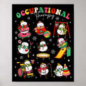 Retro Occupational Therapy Christmas Snowman Ot Ot Poster (Vorne)