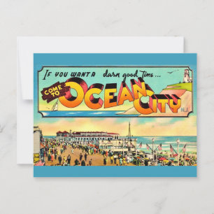 Retro-Ocean-City-NJ-Grußkarte Postkarte
