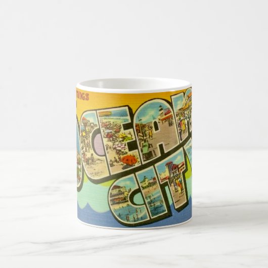 Retro Ocean City NJ Kaffeetasse (Mittel)