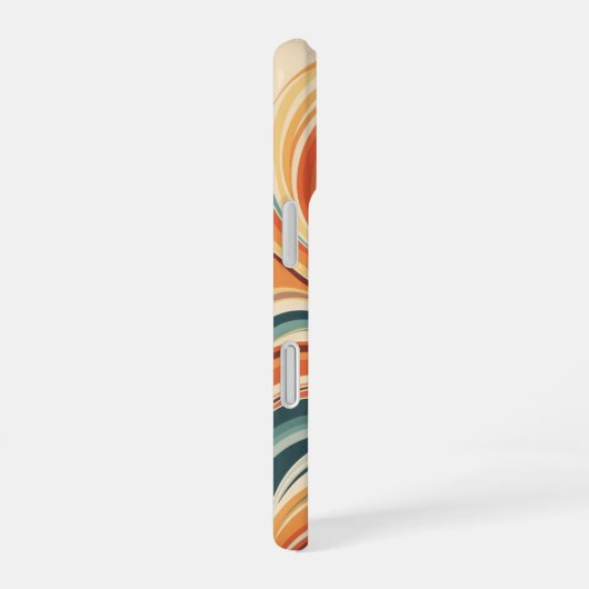 Retro Ocean Currents iPhone 16 Hülle (Rechte Seite)