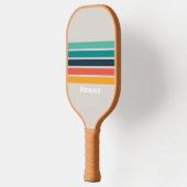 Retro Ocean Rainbow Across Striping with Name Pickleball Schläger (Links)