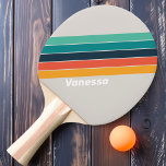Retro Ocean Rainbow Streifen mit Namen Tischtennis Schläger<br><div class="desc">Machen Sie mit dem Retro Ocean Rainbow Striping Pong Paddle eine Aussage auf dem Tisch. Dieses Paddel besticht durch ein dynamisches Design aus lebhaften Regenbogenstreifen, die von Meeresfarben inspiriert werden. Es verleiht Ihrem Spiel einen ganz besonderen Charme. Personalisieren Sie es mit einem Namen, um es wirklich zu Ihrem eigenen zu...</div>