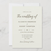 Retro Ocean Summer Einfache Minimalistische Hochze Einladung (Vorderseite)