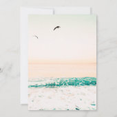 Retro Ocean Summer Einfache Minimalistische Hochze Einladung (Rückseite)