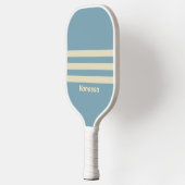 Retro Ocean Three Across Striss mit Name Pickleball Schläger (Links)