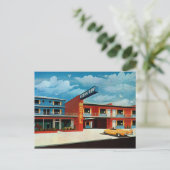 Retro Ocean View Motel Vintag Postkarte (Stehend Vorderseite)