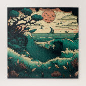 Retro Ocean Waves Puzzle (Vertikal)