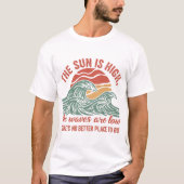 Retro Ocean Waves Sunset Graphic T-Shirt (Vorderseite)
