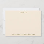 Retro Ochre Cream Typewriter Custom Wedding Dankeskarte (Vorderseite)