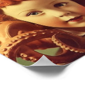 Retro Octopus Puppenkopfeinheit Poster (Ecke)