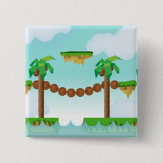 Retro oder klassisches Jump 'n' Run-Spiel Button (Vorderseite)