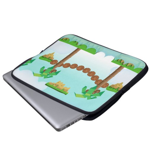 Retro oder klassisches Jump 'n' Run-Spiel Laptopschutzhülle (Vorne Knopf)
