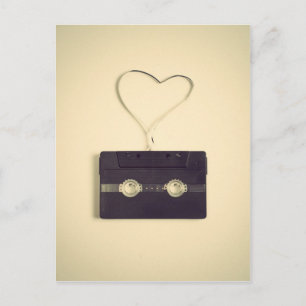 Retro-off-Liebe von weißen Kassettenmustern zum An Postkarte