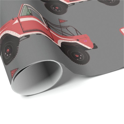 Retro Off-Road 4x4 Beach Buggy Wrapping Paper Geschenkpapier (Rolleneckpunkt)