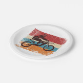 Retro Off Road Motorrad Motocross Enduro Pappteller (Schrägansicht)