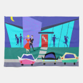 Retro offenes Haus-Party-Küchen-Tuch Geschirrtuch (Horizontal)