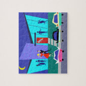 Retro offenes Haus-Party-Puzzlespiel Puzzle (Vertikal)