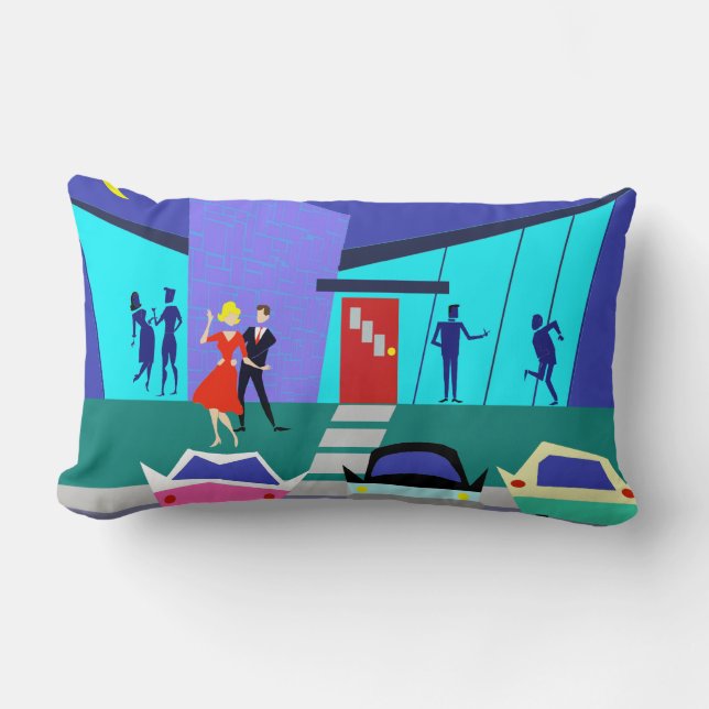 Retro offenes Haus-Partylumbar-Kissen Lendenkissen (Vorderseite)