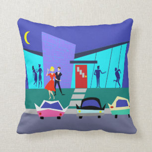 Retro offenes Haus-Partythrow-Kissen Kissen