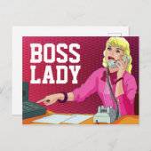 RETRO OFFICE BOSS LADY POSTCARD POSTKARTE (Vorne/Hinten)