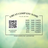 Retro Office Opening Time, Business QR Code Fensteraufkleber (Blatt 3)