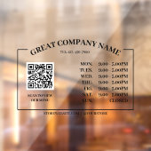 Retro Office Opening Time, Business QR Code Fensteraufkleber (Blatt 2)