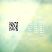 Retro Office Opening Time, Business QR Code Window Fensteraufkleber (Blatt 3)