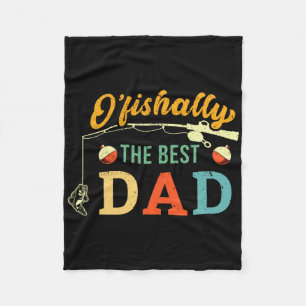 Retro Ofishally Der beste Papa Angler Vater Fische Fleecedecke