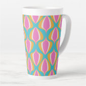 Retro Ogee Blau Orange Pink Milchtasse (Rechte Ecke)