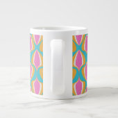Retro Ogee Blue Orange Pink Jumbo-Tasse (Rückseite)