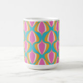 Retro Ogee Blue Orange Pink Kaffeetasse (Mittel)