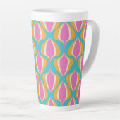 Retro Ogee Blue Orange Pink Milchtasse (Rechte Ecke)
