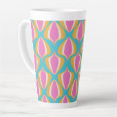 Retro Ogee Blue Orange Pink Milchtasse (Linke Ecke)