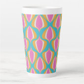 Retro Ogee Blue Orange Pink Milchtasse (Vorderseite)