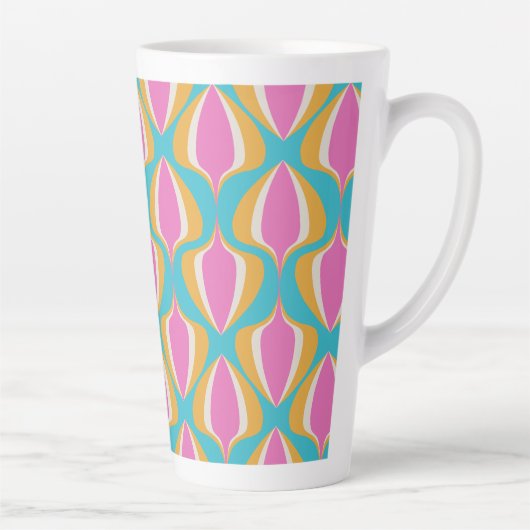 Retro Ogee Blue Orange Pink Milchtasse (Rechts)