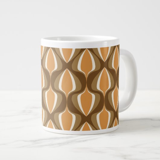 Retro Ogee  Brown Jumbo-Tasse (Vorderseite Rechts)