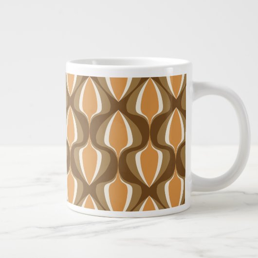 Retro Ogee Brown Jumbo-Tasse (Rechts)
