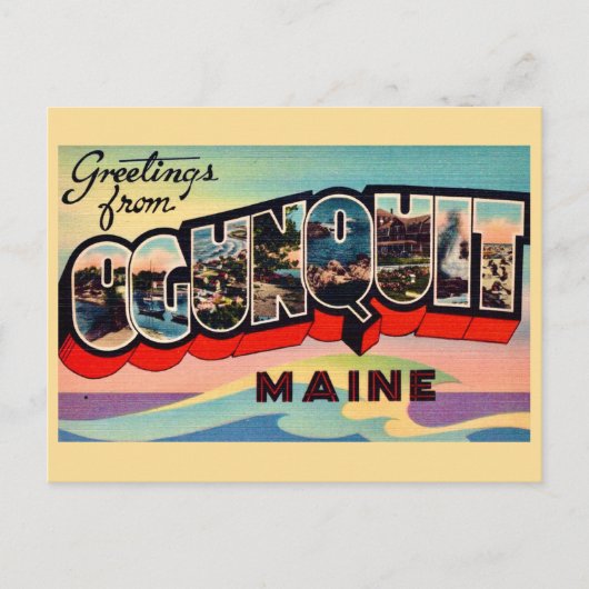 Retro Ogunquit ME Grußkarte Postkarte (Vorderseite)