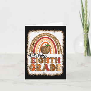 Retro Oh Hey achte Klasse Boho Regenbogen Erster S Karte