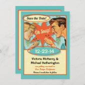 Retro Oh Snap Save the Date Einladung (Vorne/Hinten)