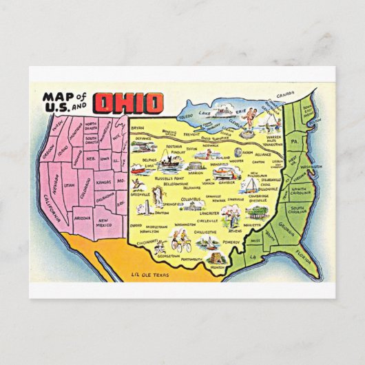 Retro-Ohio-Postkarte Postkarte (Vorderseite)