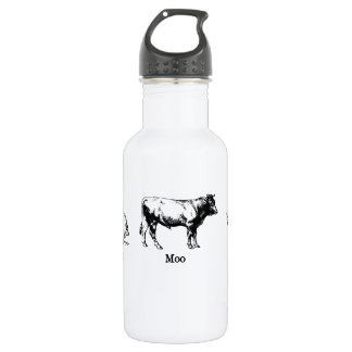 Retro Oink Moo Cluck Pig Kuh Hühnchen Edelstahlflasche