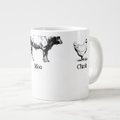 Retro Oink Moo Cluck Pig Kuh Hühnchen Jumbo-Tasse (Vorderseite Rechts)