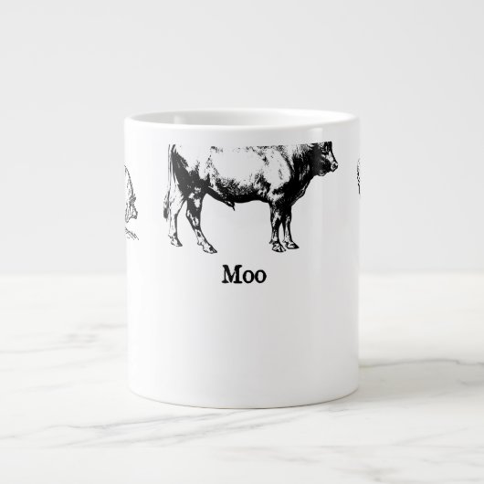 Retro Oink Moo Cluck Pig Kuh Hühnchen Jumbo-Tasse (Vorderseite)