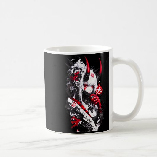 Retro Okami Girl Basic Japan Style Fox Cute Cool M Kaffeetasse (Rechts)